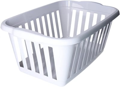 Plasticforte Wasmand - licht grijs - kunststof - 40 liter - 60 x 40 x 26 cm - manden voor wasgoed - huishouden - opbergmand