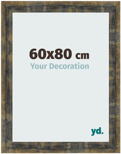 Your Decoration - Fotolijst 60x80 cm - MDF - Blauw Goud Gemeleerd - Pisa