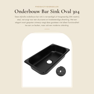 Dailygoods- Onderbouw Spoelbak - 304 Roestvrij Staal - Ruimtebesparend Ontwerp - Efficiënt Afvoersysteem - Enkele Kom - Geschikt voor Caravan/Camper - Keukenwastafel