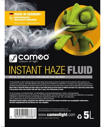 Cameo Instant Haze Fluid 5L rookvloeistof voor Instant Hazer