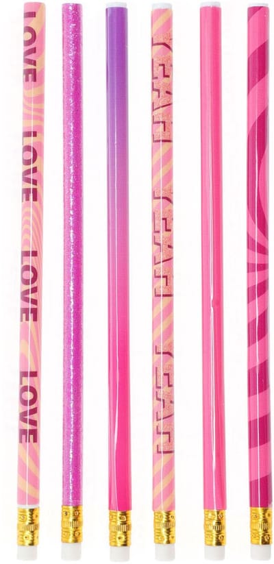 Grijze HB Potloden Roze, 6st.