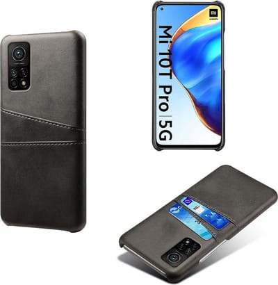 Backcover met Opbergvakjes + PMMA Screenprotector voor Xiaomi Mi 10T / Mi 10T Pro _ Zwart