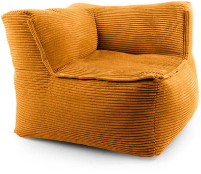 Lumaland Modulair Hoekdeel Links – Cord Zitzak met Zachte Structuur, Ideaal voor Bankmodules & Poefs, Met Vulling – 81×81×70 cm