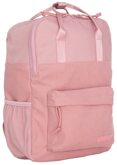 New Rebels Los Angeles Ribbi Rolltop Rugzak 13L – Stevig Rib Polyester – Lichtgewicht Schooltas & Werktas - Old Pink