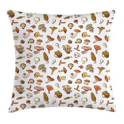 ABAKUHAUS Wald Kussenhoes – Dubbelzijdig bedrukt 50x50 cm – Kaneel beige en tan, rits, met de hand genaaid