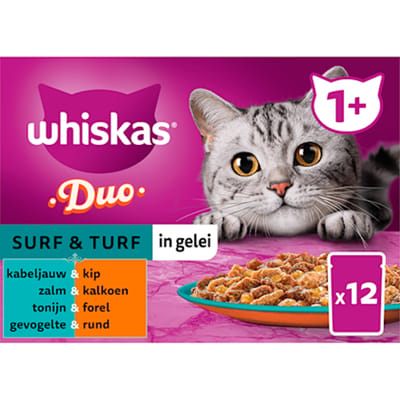 Whiskas Duo Adult Surf & Turf in Gelei Multipack 12 x 85 gr