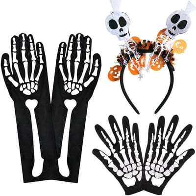 Halloween kostuums decoratieve handschoenen voor skeletmasker en feestelijke versiering met unieke ontwerpen