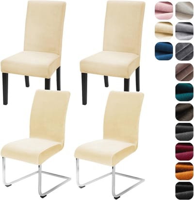 Elastische Stoelhoezen Set van 4/6 – Fluwelen Bescherming voor Eetkamer Stoelen – Wasbaar en Ademend – Perfect voor Bruiloften en Feesten