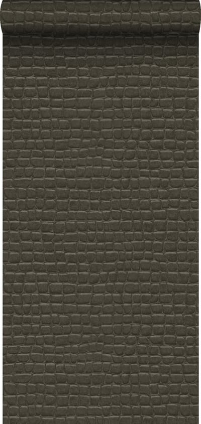 Origin Wallcoverings behang krokodillenhuid donkerbruin - 347782 - 0,53 x 10,05 m