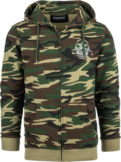 Fostex Hoodie with zipper Allied Star-Willy jeep camo S