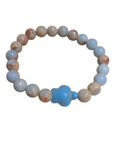 calciet armband met Turkoois schildpad bedel