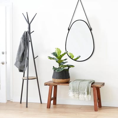 Ovale Hangspiegel met Frame - Onregelmatige Druppelvormige Wandspiegel voor Slaapkamer, Badkamer en Woonkamer - 40x50cm Decoratie