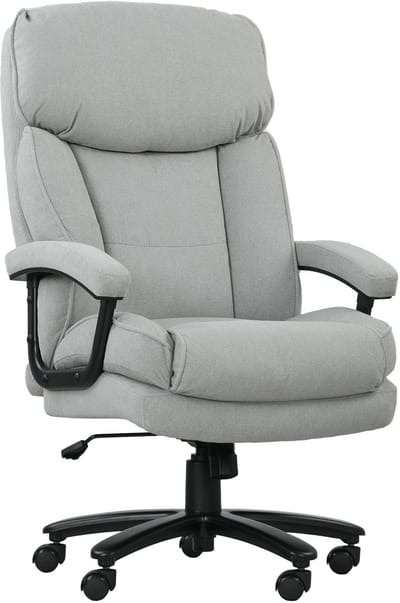 HOMCOM Robuuste Bureaustoel Polyester 68,5L x 79B x 117-125cm Lichtgrijs