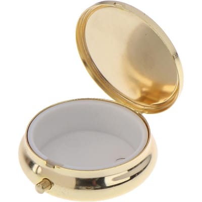 Metalen pillendoosjes Geneeskunde Organizer Container Medicijndoosje Pil Snoepdoos goud