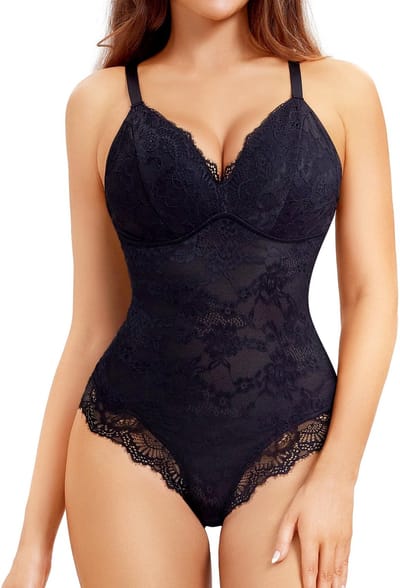 Dailygoods- Figuurcorrigerend Ondergoed Lichte Compressie - Shapewear Dames - Corrigerende Bodysuit - Diepe V-hals - Comfortabele Bodyshaper