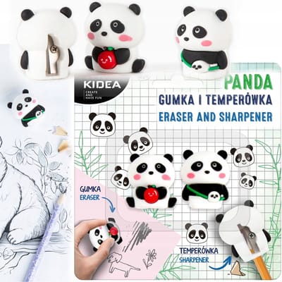 Kidea Panda Gommetje & Puntenslijper Set