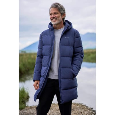 Mountain Warehouse Heren Vortex Longline gewatteerd jack (Marine)
