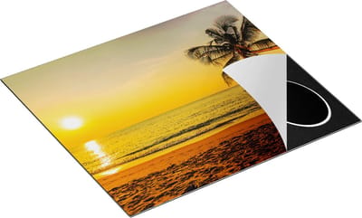Chefcare Inductie Beschermer Tropisch Strand tijdens Zonsondergang - 60x50 cm - Afdekplaat Inductie - Kookplaat Beschermer - Inductie Mat
