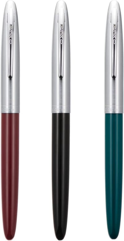 Fountain Pen Set met 3 Stuks, Fijne Penpunt en Diverse Kleuren zoals Zwart, Rood en Groen