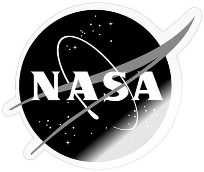 NASA zwart-wit klassiek logo Sticker maat S (10 x 10 cm)