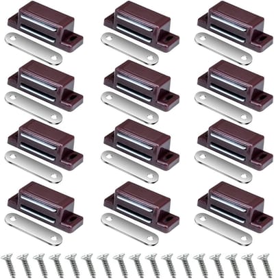 Pack van 12 Sterke Magnetische Deursluiters voor Kasten en Meubels, Extra Sterke Sluiting met Schroeven, Ideaal voor Laden en Deuren