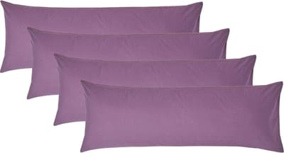 Homescapes Kussensloop 50x140 cm voor Lichaamskussen Set van 4 – Paars – 100% Egyptisch Perkal Katoen – 200 TC