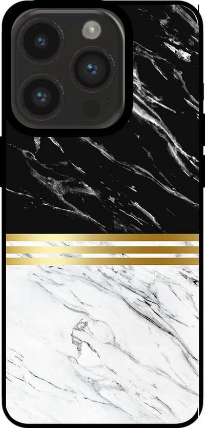 Smartphonica Telefoonhoesje voor iPhone 14 Pro marmer look - backcover marmer hoesje - Zwart Wit geschikt voor iPhone 14 Pro