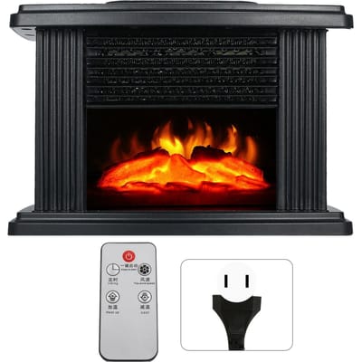 Mini Elektrische Openhaard Kachel Gesimuleerde Vlam Efficiënte Verwarming Stille Werking Draagbare Openhaard black