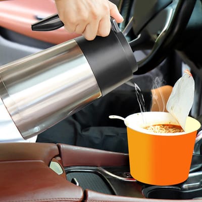 Bouilloire électrique portable 1,2 L 24 V pour camion et voiture, chauffe-eau pour café et eau bouillante, tasse chauffante gray
