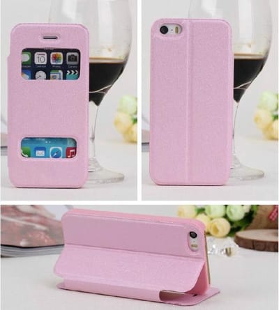 View Cover Zijde Patroon voor iPhone 6 Plus _ Roze