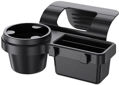 VHV - Bekerhouder - autodeur organizer met telefoonhouder en haak - clip-on houder voor drankjes, kabel en smartphone