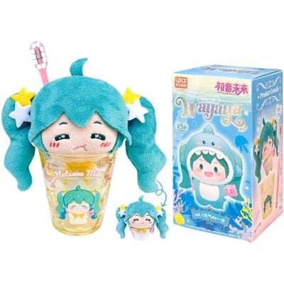 Produit dérivé d'anime authentique Hatsune Miku Wayaya Peluche Boîte Aveugle Brosse à Dents Tasse à Laver Poupée de Collection Kit Garage Charme Produit dérivé d'anime