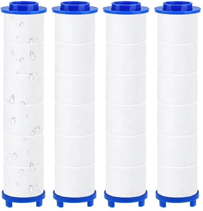 Dailygoods- Douchekopfilter - 4 Vervangende Filters - PP-Katoenfilters - Gezuiverd Water - Mineraalbolletjes - Verwijdert Chloor en Schadelijke Stoffen - Waterfilter