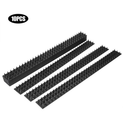 Lot de 10 piquets anti-oiseaux pour clôture de cour, protection contre les oiseaux et les voitures, pour la sécurité du jardin blanc