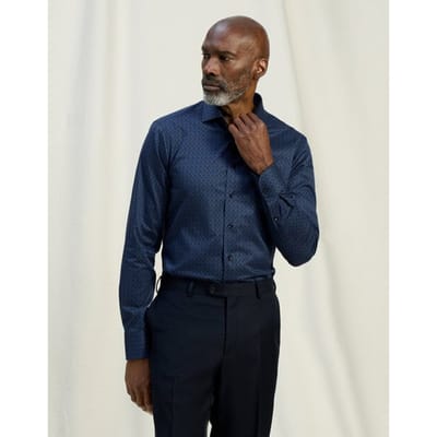 OLYMP Signature Overhemd, Tailored Fit, Signature Kent, Nachtblauw