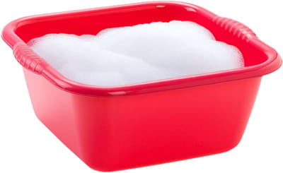 Plasticforte afwasteil - afwasbak - vierkant - kunststof - 15 liter - 39 x 16 cm - Rood - wasteil - schoonmaken