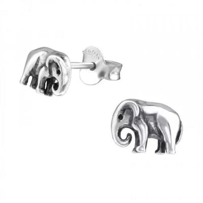 Zilveren oorknop, olifant (3MM)