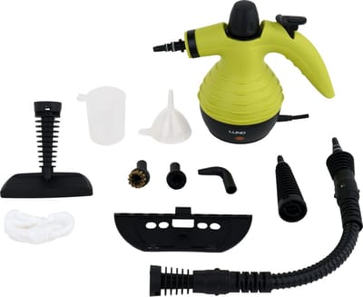 LUND Professionele Hand Stoomreiniger met 6 Opzetstukken - Stoomreiniger - Kinderslot - 10-Delige Set - 900W-1050W - Groen