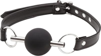 Smart Moves - Luxueuze Ball Gag - Zwart/Zilver