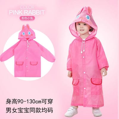 Imperméable Bébé Style Animal Dessin Animé Imperméable Enfant pour Enfants Vêtements de Pluie Poncho Érudit Imperméable Enfant Haute Qualité Pratique Usage Quotidien pink