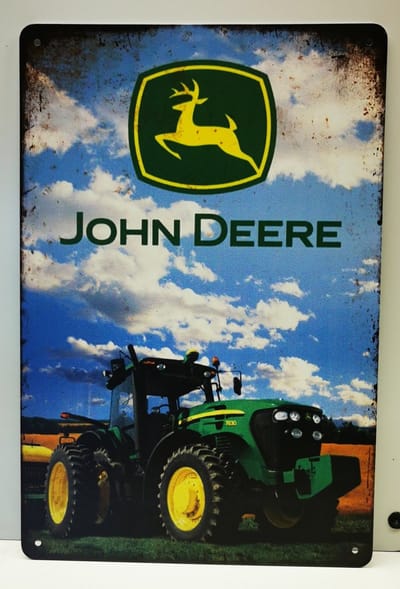 Metalen wandbord - John Deere - Mancave - Wand Decoratie - Metal sign - Mancave decoratie - Decoratie - Metalen borden - Tekst borden - Metalen bord