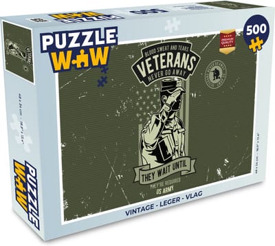 Puzzel Vintage - Leger - Vlag - Legpuzzel - Puzzel 500 stukjes