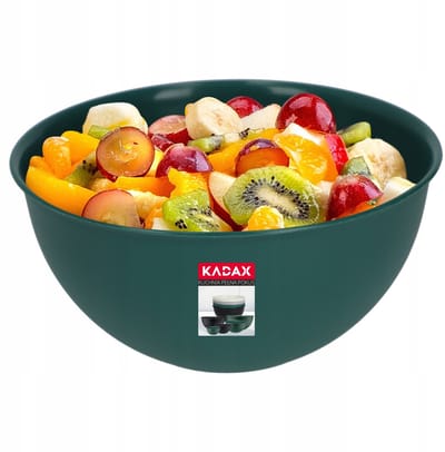 KADAX Kom van kunststof, slakom, stapelbare mengkom, plastic kom, keukenkom, ronde serveerschaal voor keuken, salade, deeg, vaatwasmachinebestendig (5 l, groen)