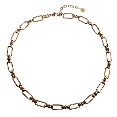 50cm Ketting Dames - RVS 14K Goud Plated - Ovale Schakelketting - Verstelbaar