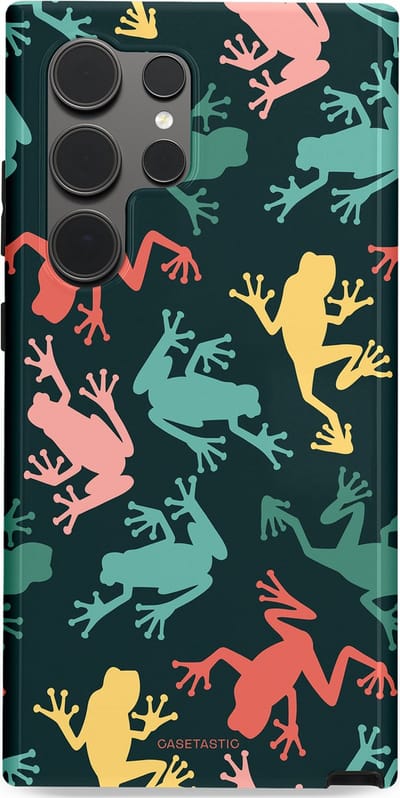 Casetastic Hoesje Geschikt voor Samsung S24 Ultra - Stijlvolle Beschermende Duo-layer Case - Regenwoud Kikkers