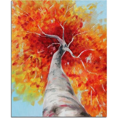 5D DIY diamantschilderij landschap volledig rond diamantborduurwerk 20X30CM red