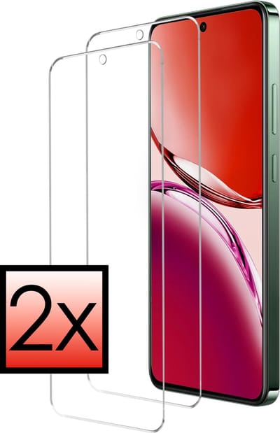 Screenprotector - 2 Stuks - Geschikt voor Oppo Reno 12 F - Extra Sterk - Beschermglas - Gehard Glas - Tempered Glass - Screen Protector - Bescherm Cover