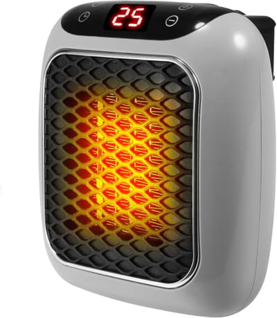 Elektrische wandkachel – Draagbare keramische kachel Geschikt voor binnen met instelbare thermostaat, 12-uurs timer, automatische uitschakeling en stille werking – Geschikt voor kantoren, slaapkamers, campings en andere locaties.