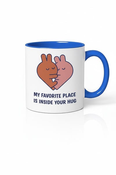 Mok Knuffel Konijntjes - Mijn Favoriete Plek Is In Jouw Knuffel - Liefdes Mok Cadeau