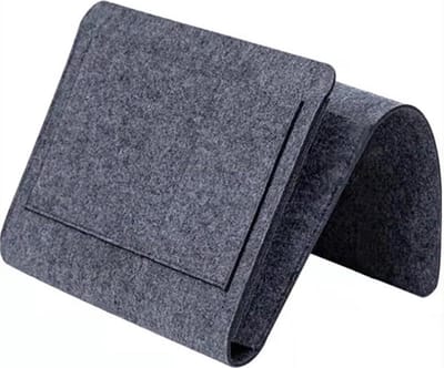 Scoby - Bank Organizer - Bed Organizer - Vilten Opbergzak - Bedside Pocket - Groot Formaat - 32X20X10CM - Donkergrijs